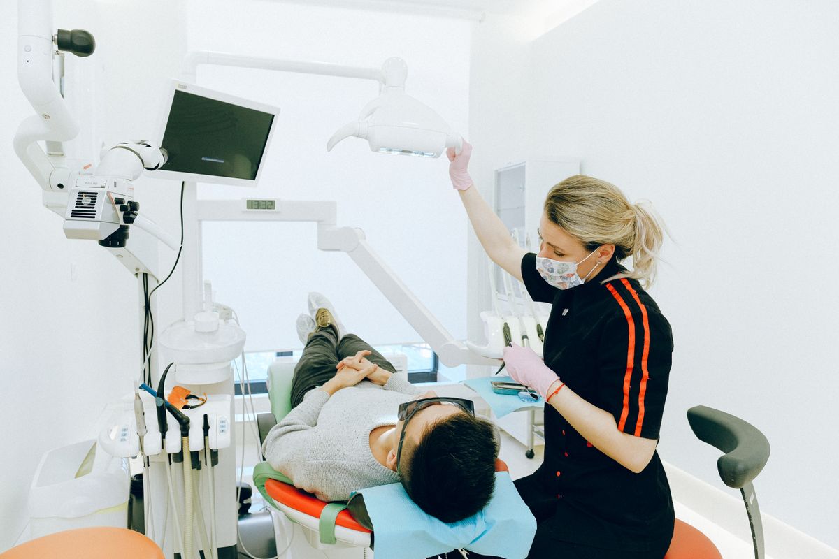 Dentist treating a patient